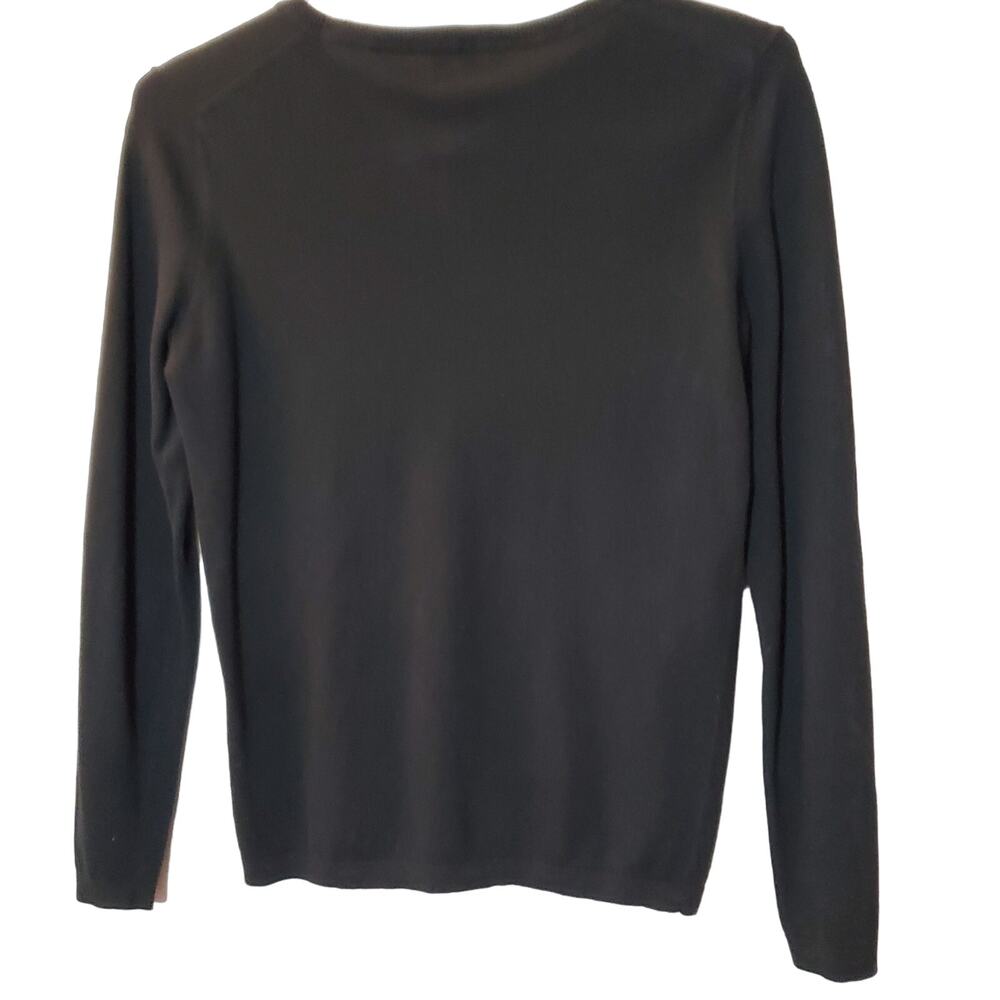 Lord + Taylor Black Petit Chien Frenchie Dog Crewneck Long Sleeve Sweater Size S - Picture 2 of 4